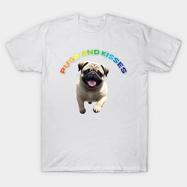 Just Pugs and Kisses 6 T-Shirt by Dmytro